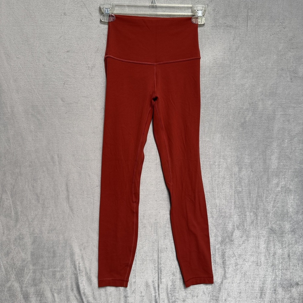 Lululemon Leggings Womens XS Red High Rise Stretch Ankle Yoga Pants Workout‎